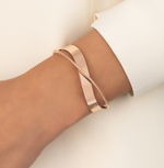 Load image into Gallery viewer, Rosegold wave intersect lrregular twisted open bangle