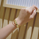 Load image into Gallery viewer, Wave intersect lrregular twisted open bangle