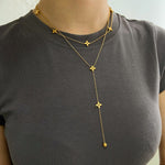 Load image into Gallery viewer, Double Layer Extended Tassel Necklace