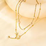 Load image into Gallery viewer, Pearl star moon pendent