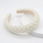 Load image into Gallery viewer, Crisscross Pearl Bridal head band