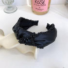 Load image into Gallery viewer, Crystal bow mercerized satin covered headband