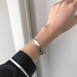 Load image into Gallery viewer, (Silver)Wave intersect lrregular twisted open bangle