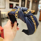 Load image into Gallery viewer, Knotted twisted leather chain hair band