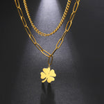 Load image into Gallery viewer, Four Leaf clover Double Layer Pendent