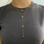 Load image into Gallery viewer, Double Layer Extended Tassel Necklace