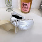 Load image into Gallery viewer, Crystal bow mercerized satin covered headband