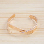 Load image into Gallery viewer, Rosegold wave intersect lrregular twisted open bangle