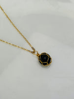 Load image into Gallery viewer, Black Crystal stone pendent