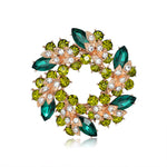 Load image into Gallery viewer, Crystal Flower Garland Brooch Pin