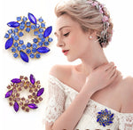 Load image into Gallery viewer, Crystal Flower Garland Brooch Pin
