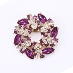 Load image into Gallery viewer, Crystal Flower Garland Brooch Pin