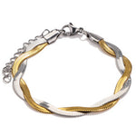 Load image into Gallery viewer, Snake chain bracelet(gold and silver mix)