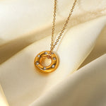 Load image into Gallery viewer, Steel Round Crystal Pendent Necklace For Women