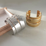 Load image into Gallery viewer, Big heavy metal hollow wide cuff open bangles