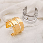 Load image into Gallery viewer, Big heavy metal hollow wide cuff open bangles