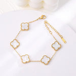 Load image into Gallery viewer, Four leaf clover charm bracelet