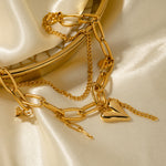 Load image into Gallery viewer, Star heart layererd bracelet