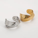 Load image into Gallery viewer, Open cuff gold and silver bangles