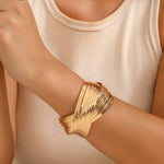 Load image into Gallery viewer, Open cuff gold and silver bangles