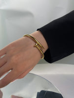 Load image into Gallery viewer, Pin Design Open cuff bracelet bangles