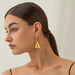 Load image into Gallery viewer, Big hoop triangle earring