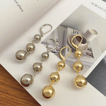 Load image into Gallery viewer, Gold and silver big round long drop earring