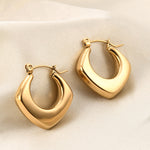 Load image into Gallery viewer, Hollow ovel square geometric hoop earring