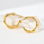 Load image into Gallery viewer, CC hoop triangle smooth big flower earring