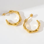 Load image into Gallery viewer, CC hoop triangle smooth big flower earring