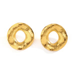 Load image into Gallery viewer, Large circle stud earring(gold)