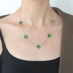 Load image into Gallery viewer, Lucky four leaf 7 clover necklace