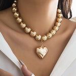 Load image into Gallery viewer, Big heart pendent chocker necklace