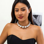 Load image into Gallery viewer, Large bread chocker necklace(silver)