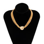 Load image into Gallery viewer, Punk multi-layer chain geometric round ball necklace
