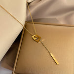 Load image into Gallery viewer, Square buckle necklace
