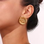Load image into Gallery viewer, Vintage evil eye earring (gold, silver)