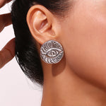Load image into Gallery viewer, Vintage evil eye earring (gold, silver)