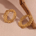 Load image into Gallery viewer, Leaf hoop design stud earring