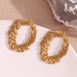 Load image into Gallery viewer, Leaf hoop design stud earring