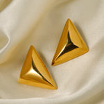 Load image into Gallery viewer, Geometric triangle chunky earring(gold)