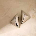 Load image into Gallery viewer, Geometric triangle chunky earring(silver)
