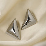 Load image into Gallery viewer, Geometric triangle chunky earring(silver)