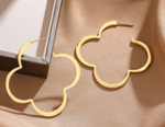 Load image into Gallery viewer, Four leaf clover hoop earring(hypoallergenic)