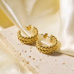 Load image into Gallery viewer, Double wheat c shaped earring