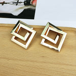 Load image into Gallery viewer, Simple retro metal double rhombus earring