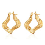 Load image into Gallery viewer, Irregular shape texture hoop earring