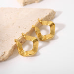Load image into Gallery viewer, Irregular shape texture hoop earring