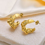 Load image into Gallery viewer, Irregular textured wrinkled hoop earring