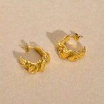 Load image into Gallery viewer, Irregular textured wrinkled hoop earring